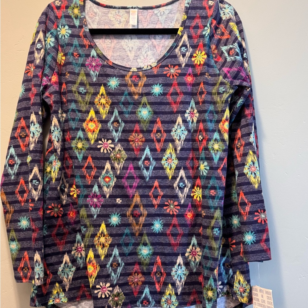 LuLaRoe Multicolor Geometric Long Sleeve Top